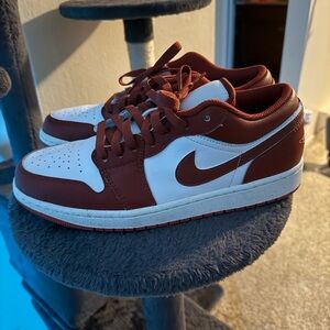 Nike Burgundy and White Low-Top Sneakers